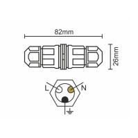 Kabelová spojka IP67, 3x1,5