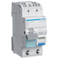 HAGER Proudový chránič s nadproud.ochranou chara. B, 1+N, 6 kA, 0,03 A, In10 A, A, bezšroubové svorky